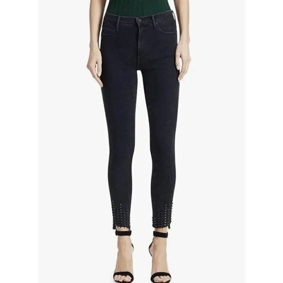 Mother The Stunner Zip Ankle Step Fray Jeans Studded Wrong Side Of The Track 26